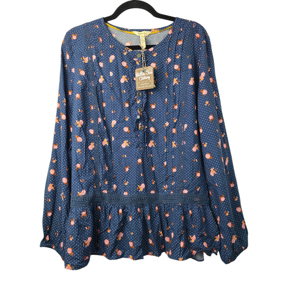Matilda Jane Daydream Dream a Little Dream Floral Polka Dot Top Women's L NWT - Picture 2 of 6
